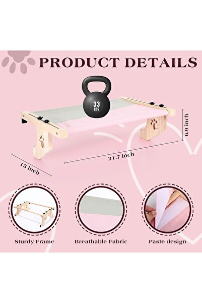 Yelajoy Cat Window Sill Perch Hammock,Holds Up to 33 lbs,with Wood and Metal Frame Adjustable Space Saving