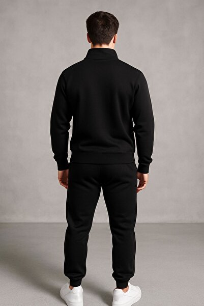 NewCabin New Season Winter Premium 3 Thread Raised Half Zipper Sweat- 3 Thread Sweatpants 2 Piece Set