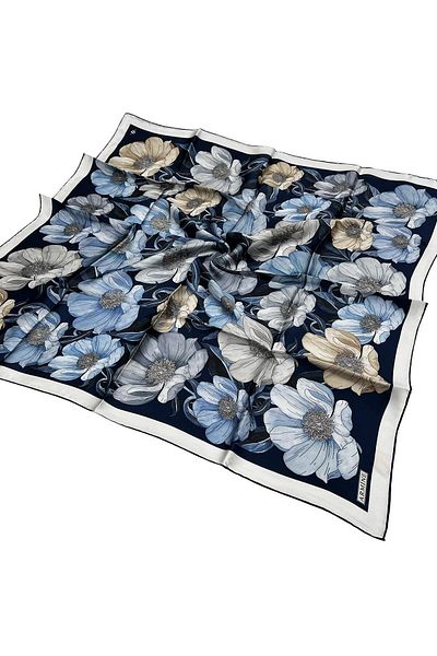 Armine Silk Scarf 2026 Winter - 9403-83 Navy Sura
