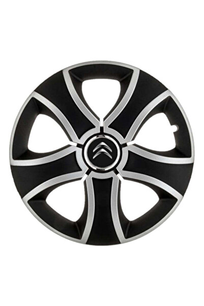 Autohelix MSA Set de 4 capace de jantă Bis Gri-Negru R15 pentru gama auto Cit...