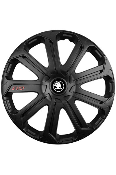 Autohelix MSA Set de 4 capace de jantă Evo negre R15, pentru Skoda noi