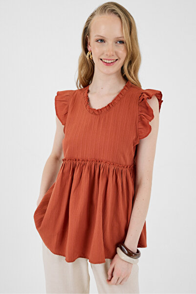 Rays Λεπτομερής μπλούζα με μανίκια πλακάκι 8053A