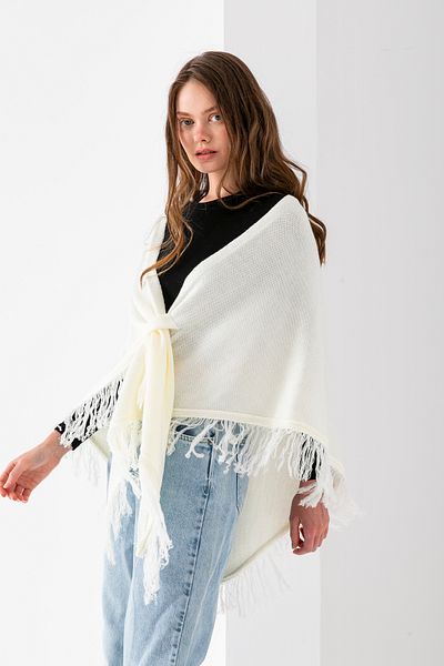 T Crazy T-Crazy Tassel Triangle Shoulder Shawl, Fashionable and Practical Knitwear Knitted Accessory, Triangle Draping Knitwear Shawl
