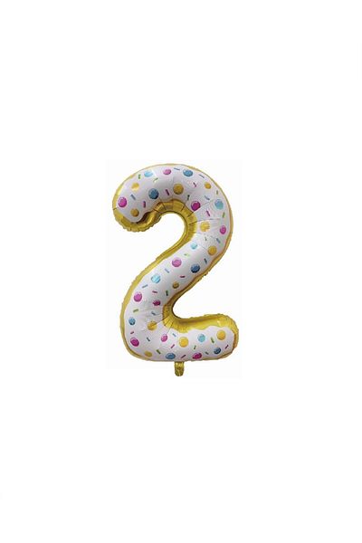 SDX Market Metallic foil balloon, Number 2, 80 cm, Multicolor