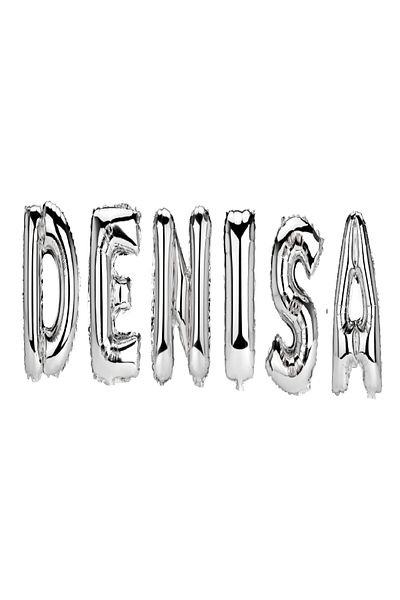 SDX Market Denisa Name Letter Balloon Set, Silver, 40Cm