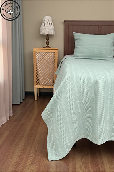 VESSİNOHOME “%100 Pamuk Tek Kişilik Pike Takımı Bordürlü (Pike-160x230, Yastık kılıfı-50*70)Yumuşak & Nefes Alan