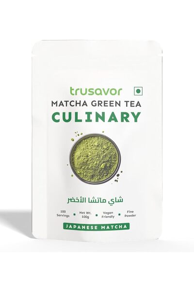 Trusavor مسحوق شاي ماتشا الأخضر للطهي | طبيعي ١٠٠٪ | مصدره شيزوكا، اليابان | أومام قوي