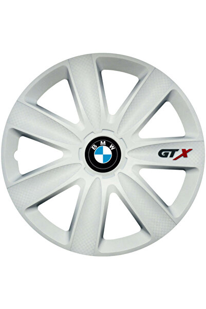 OEM Set de 4 capace de jantă GTX albe R15, compatibile cu BMW