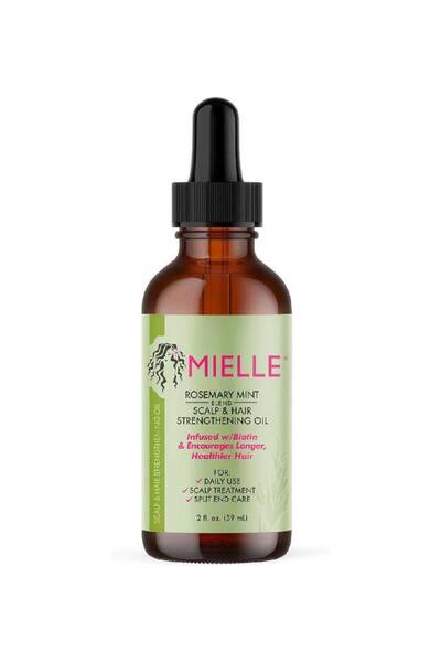 MIELLE Rosemary Mint Scalp & Hair Oil – Biotin Infused Growth Oil for Daily U...