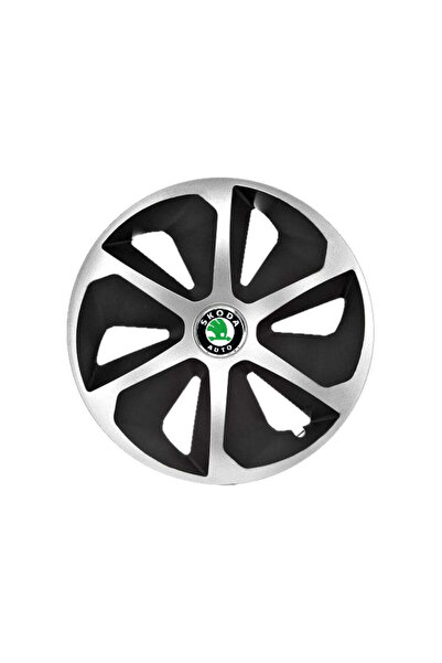 Autohelix MSA Set de 4 capace de jantă Roco Gri-Negru R14 pentru gama auto Skoda