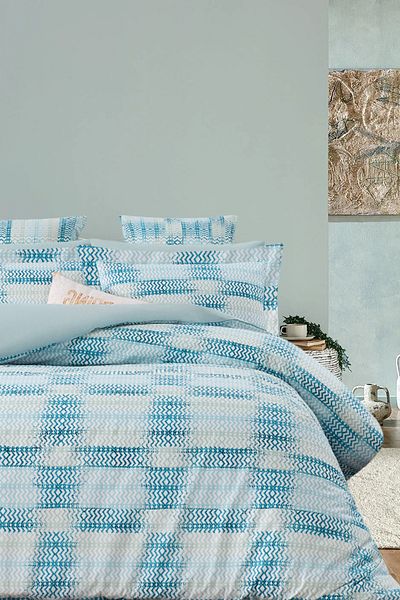 İQON Fitted Sheet Duvet Cover Set Double Motif Çağla