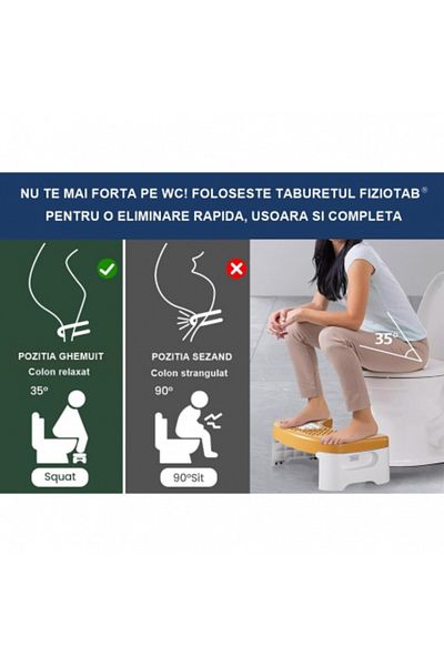 FizioTab FizioTab® Folding Toilet Seat, Against Constipation and Hemorrhoids, 1 pc, Orange, H = 18 cm