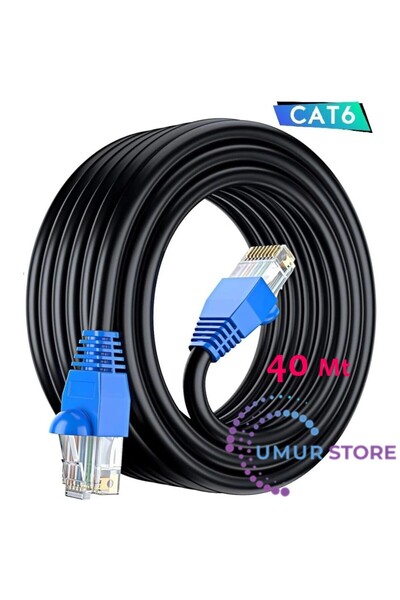 Herz 40 Metre Cat6 İnternet Kablosu Dış Mekan Dış Ortam Outdoor High Speed 2 ...