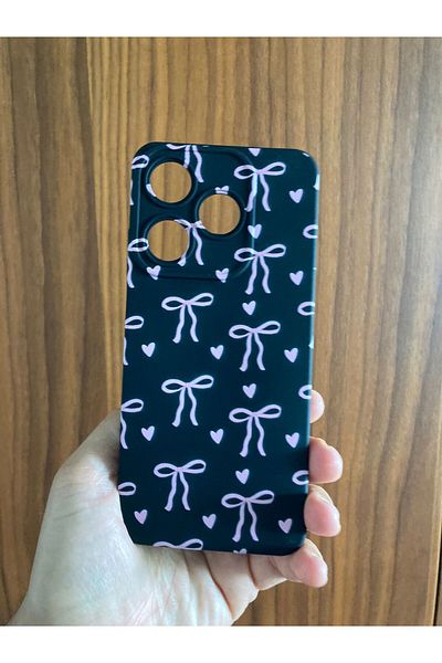 Newon Tecno Spark 10 Ribbon Bow Printed Inner Velvet Premium Silicone Phone Case (Ki5Q)