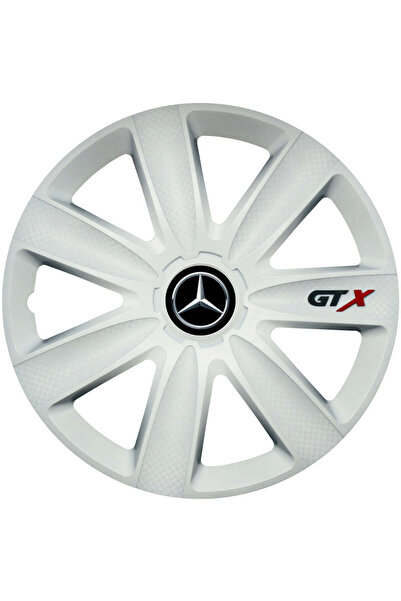 OEM Set de 4 capace de jantă GTX albe R16, compatibile cu Mercedes