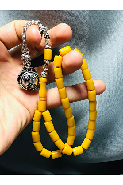 TTS TÜRK TESBİH SANATI Sarı Kapsül Sıkma Kehribarı Tesbih