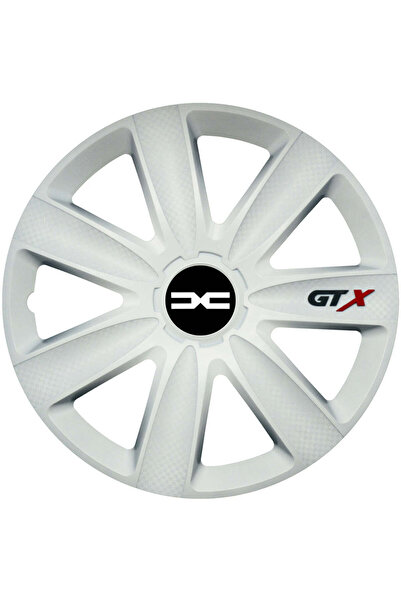 OEM Set de 4 capace de jantă GTX albe R15, compatibile cu Dacia Nou