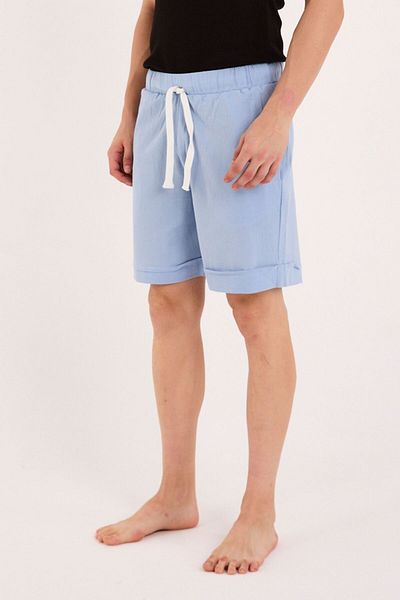 RELAXL 100% Cotton Double Leg Comfortable Fit Baby Blue Unisex Shorts