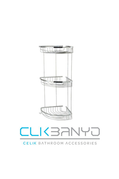 ÇELİK BANYO DESTİNA ÜÇLÜ 22*22 BANYO ŞAMPUANLIK/KÖŞELİK/SÜNGERLİK PASLANMAZ PİRİNÇ