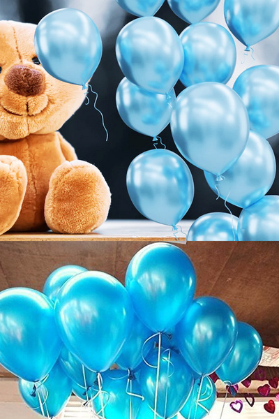 cici magnet www.cicimagnet.com 10 قطع بالونات معدنية باللون الأزرق الفاتح ذات...