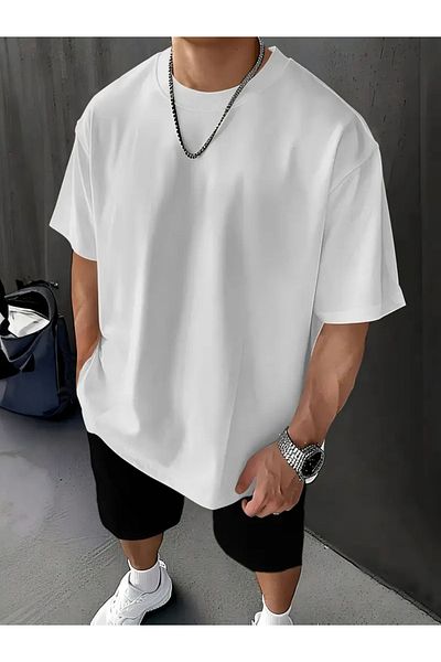 FUFLUNS Unisex Back to School Basic Oversize Circleneck Tshirt