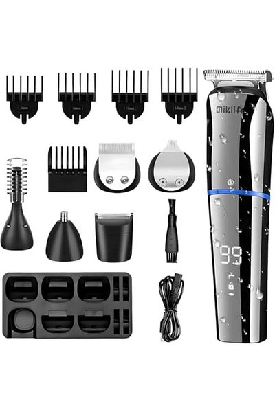JIFAR MIKLIFE Hair Trimmers, Beard Trimmer, 6 in 1 Kit Electric Cordless Nose Trimmer