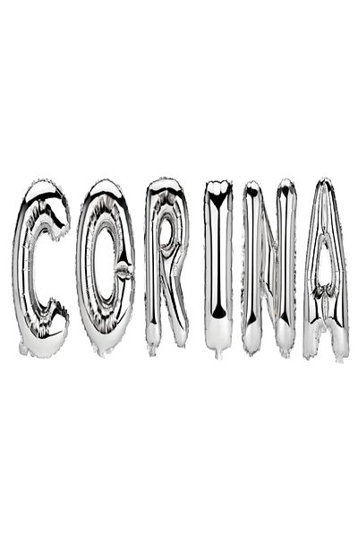 SDX Market Corina Name Letter Balloon Set, Silver, 40Cm