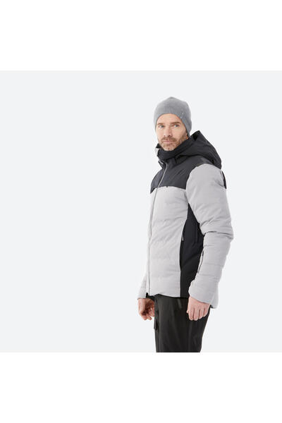 Decathlon Wedze Men's Inflatable Ski Jacket - Grey/Black - Warm 500