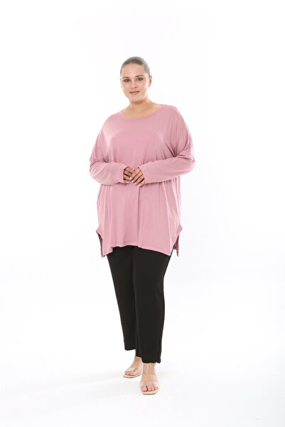 Genel Markalar KADIN LİKRALI VİSKON KUMAŞ BÜYÜK BEDEN TUNİK TEK BEDEN GÖĞÜS ÖLCÜSÜ 150 CM