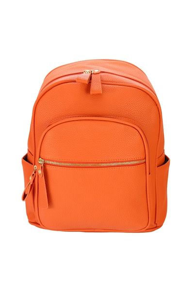 OEM Classic Backpack, Soft -Leather, Casual, Orange, Universal Size