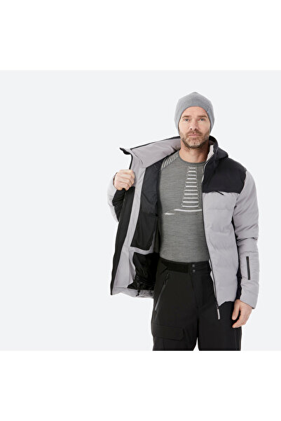 Decathlon Wedze Men's Inflatable Ski Jacket - Grey/Black - Warm 500