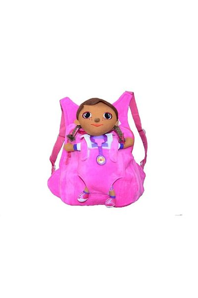 E EFRALL Kindergarten Backpack with Detachable Doc McStuffins Plush Toy, 26x24x10cm, Pink - Concept E EFRALL