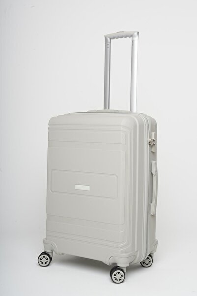 Travel POLO Orta Boy Kırılmaz Valiz Açık Gri 1017