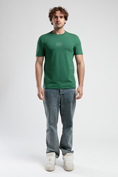 Eckō Unltd. Johnson Green Crew Neck Printed Standard Fit Men's Tshirt