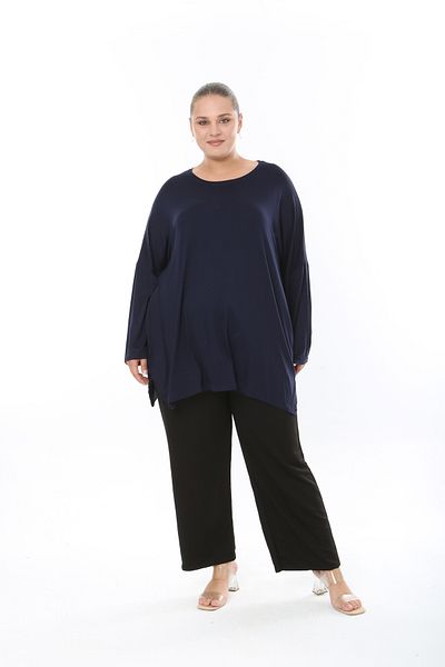 MODA LİZZA Women's Lycra Viscose Fabric Large Size Tunic One Size Bust Size 150 cm