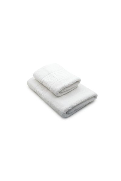 Royal Home Set 2 Bathroom Towels, HOTEL Towels, 100% Cotton, White, 70x140cm+50x90cm - 550gr/mp