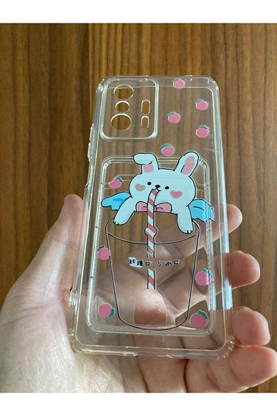 Newon Mi 11t Teddy Bear Printed Card Holder Business Card Silicone Phone Case Cover Cover Case