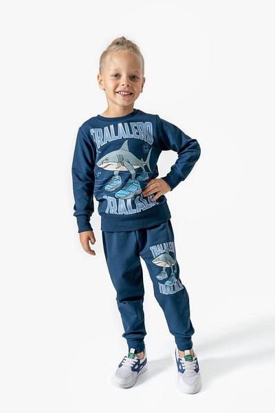 LİLLYPİCCA Boy's 2-Piece Set Long Sleeve Sweatshirt - Combed Cotton Trousers with Elastic Waist