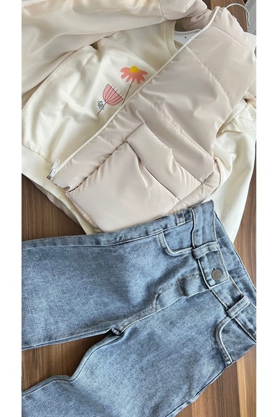 atelier alpi Kız Çocuk Şişme Yelekli 3'lü Takım