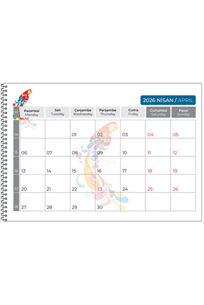 NATURELBASIM 2026 DUVAR PLANLAMA TAKVİMİ 33X48 cm