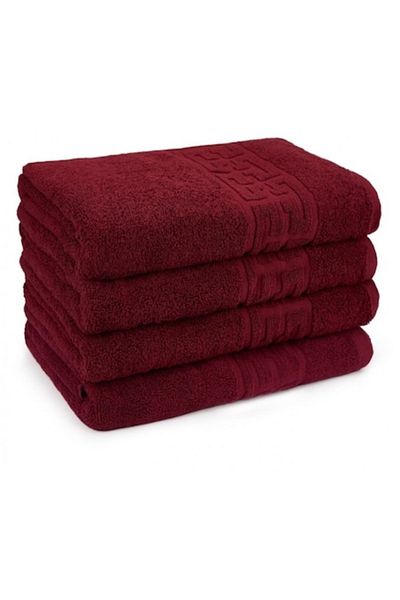 E EFRALL Set 10 face towels 50x90, 550g, hotel type, Greek model - bordeaux