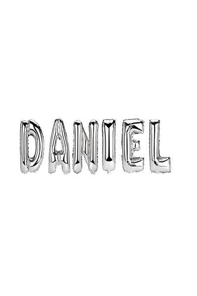 SDX Market Daniel Name Balloon Set, Silver, 40 cm