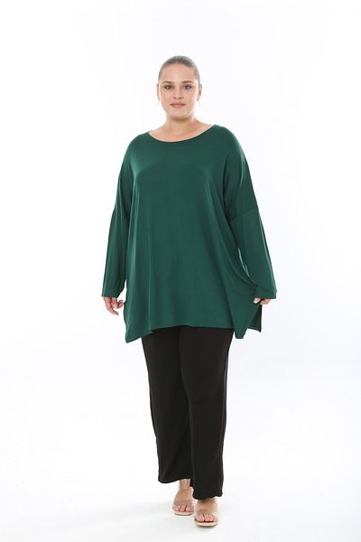 MODA LİZZA Women's Lycra Viscose Fabric Large Size Tunic One Size Bust Size 150 cm
