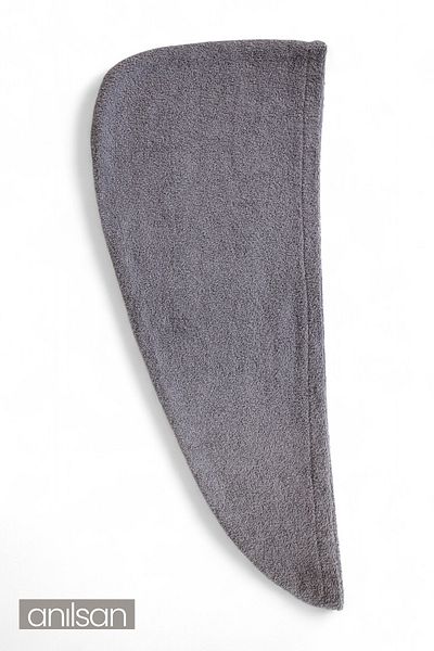 Anılsan 100% Cotton Anthracite Towel Bonnet Hair Drying Cap Head Towel Shower Bathing Cap Wet Hair Drying B