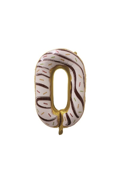 SDX Market Balon folie metalică, Numărul 0, 80 cm, Multicolor