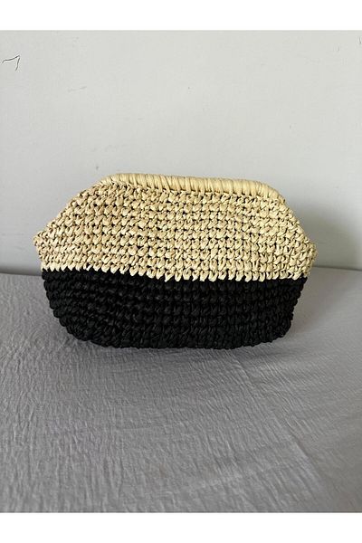 İLMEKSTYLE hand knitted straw bag