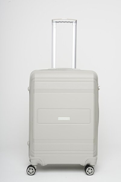 Travel POLO Orta Boy Kırılmaz Valiz Açık Gri 1017