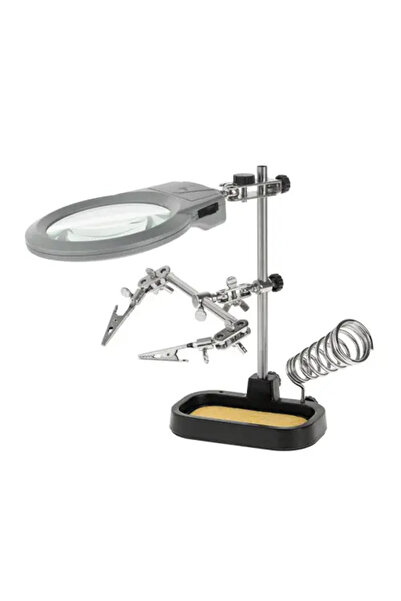 Kemot Lupă de birou cu lupă, cleme și suport pentru fier de lipit