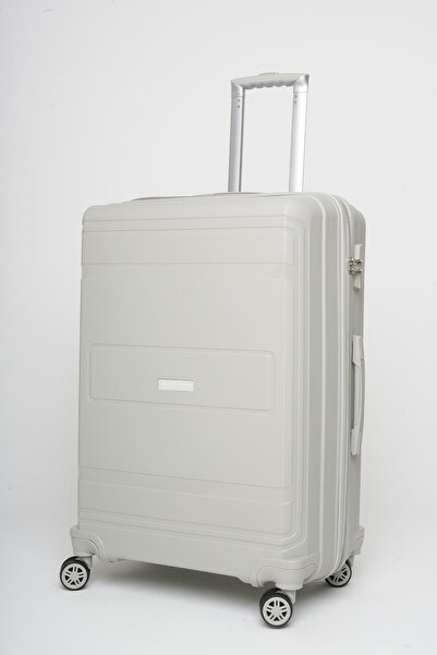Travel POLO Büyük Boy Kırılmaz Valiz Açık Gri 1017