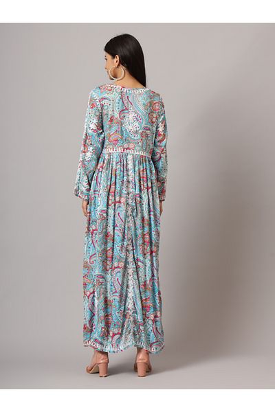 alaya Hand Embroidered Lucknowi Chikankari Printed Mulmul Cotton Jalabiya-AL3936
